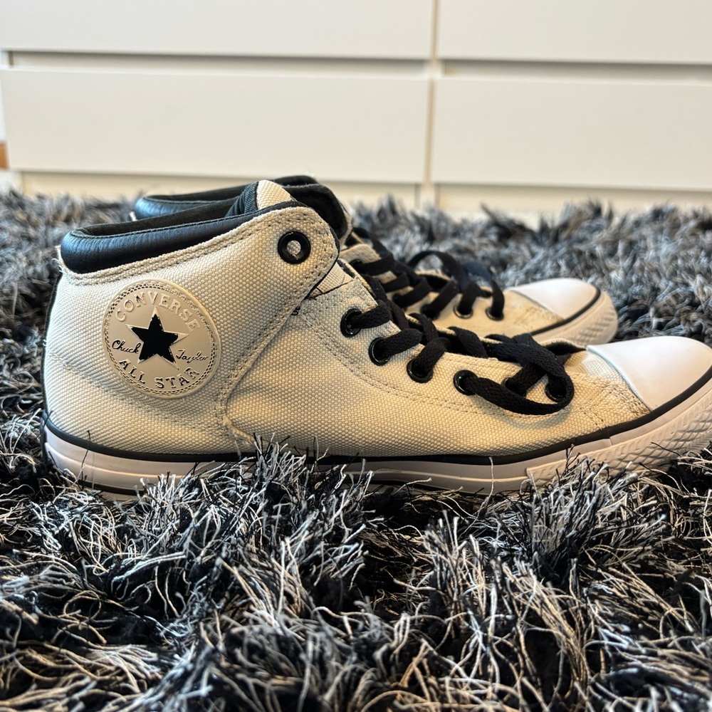 Converse Mens High-Top Sneakers - Cream and Black